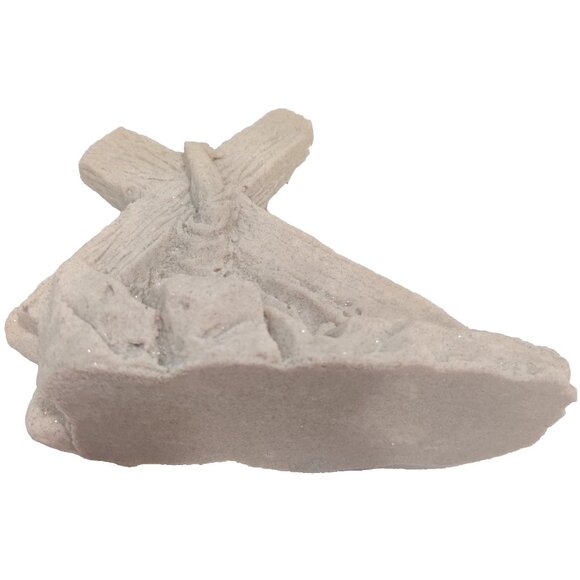 Sand Sculpture Beach Art Jesus Christ Carrying The Cross 7x2.5x5.5" Signed - Picture 11 of 16